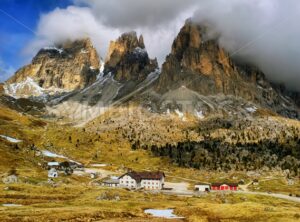 Clouds over Dolomites mountains, Alps, Italy - GlobePhotos - royalty free stock images