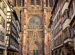 Detail view of the Strasbourg cathedral, Alsace, France - GlobePhotos - royalty free stock images