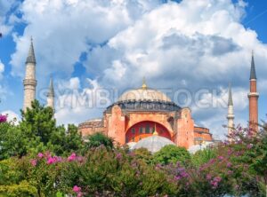 Hagia Sophia and minarets, Istanbul, Turkey - GlobePhotos - royalty free stock images