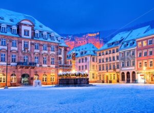 Medieval german town Heidelberg in winter, Germany - GlobePhotos - royalty free stock images