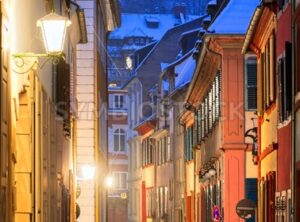 Narrow side street in Heidelberg old town, Germany - GlobePhotos - royalty free stock images