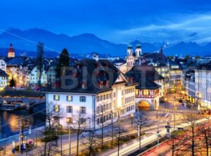 Old town of Lucerne, Switzerland, at evening - GlobePhotos - royalty free stock images