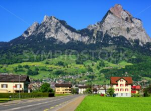 Swiss mountain landscape by Schwyz, Switzerland - GlobePhotos - royalty free stock images