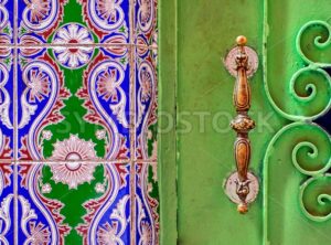 Traditional moroccan ornamented door handle - GlobePhotos - royalty free stock images