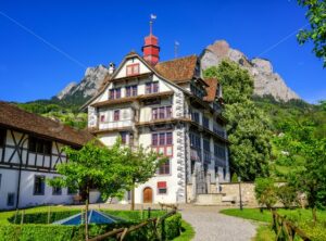 Traditional swiss house in Schwyz, Switzerland - GlobePhotos - royalty free stock images