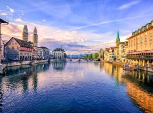 Old town of Zurich on sunrise, Switzerland - GlobePhotos - royalty free stock images