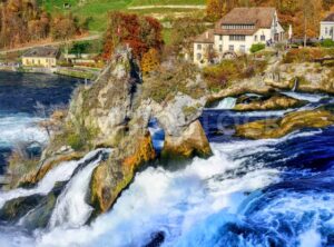 Rhine Falls in Switzerland, the largest waterfall in Europe - GlobePhotos - royalty free stock images