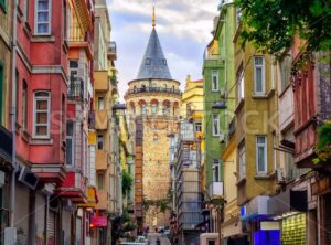 Galata Tower in the Old Town of Istanbul, Turkey - GlobePhotos - royalty free stock images