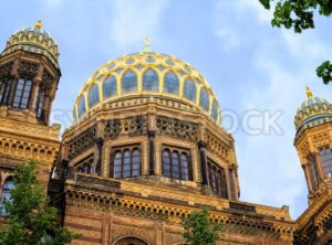 Golden Domes of the New Synagogue, Berlin, Germany - GlobePhotos - royalty free stock images