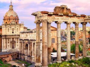 Roman Forum at sunset, Rome, Italy - GlobePhotos - royalty free stock images