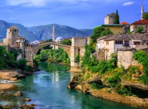 Old Bridge Stari Most in Mostar, Bosnia and Herzegovina - GlobePhotos - royalty free stock images