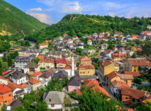 Panorama of the historical old town of Travnik, Bosnia - GlobePhotos - royalty free stock images