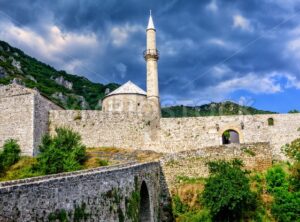 Stone fortress with a mosque in Travnik, Bosnia - GlobePhotos - royalty free stock images