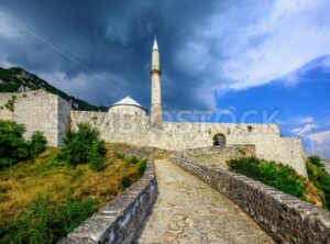 Stone fortress with a mosque in Travnik, Bosnia - GlobePhotos - royalty free stock images