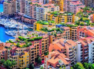 Colorful apartment buildings in the city center of Monaco - GlobePhotos - royalty free stock images
