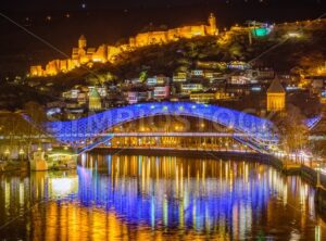 Tbilisi, Georgia, the Old Town and Europe Bridge at night - GlobePhotos - royalty free stock images