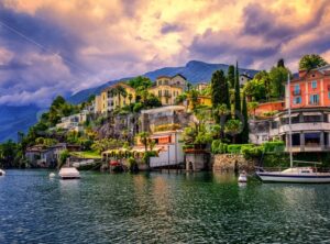 Dramatic sunset over Ascona, Switzerland - GlobePhotos - royalty free stock images