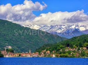 Mergozzo town, Lago Maggiore and Alps, Italy - GlobePhotos - royalty free stock images