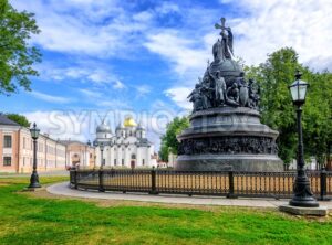 Millennium Monument and St Sophia Cathedral, Novgorod, Russia - GlobePhotos - royalty free stock images