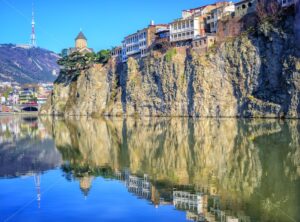 Old Town Tbilisi, Metekhi Rock and River, Georgia - GlobePhotos - royalty free stock images