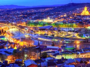 Tbilisi city, Georgia, at night - GlobePhotos - royalty free stock images