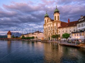 Medieval Old Town of Lucerne on sunset, Switzerland - GlobePhotos - royalty free stock images