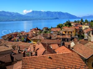 Red tiled roofs of Cannero old town, Lago Maggiore, Italy - GlobePhotos - royalty free stock images