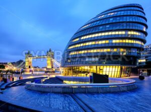 City Hall and Tower Bridge, London, England, UK - GlobePhotos - royalty free stock images