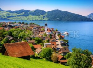 Lake Lucerne in the Alps mountains, Switzerland - GlobePhotos - royalty free stock images