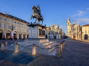 Piazza San Carlo in the city center of Turin, Italy - GlobePhotos - royalty free stock images
