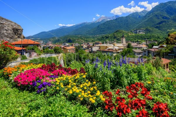 Susa town in the Susa Valley, Alps mountains, Italy - GlobePhotos - royalty free stock images