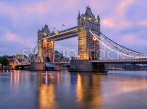 Tower Bridge in London, UK, in sunrise morning light - GlobePhotos - royalty free stock images