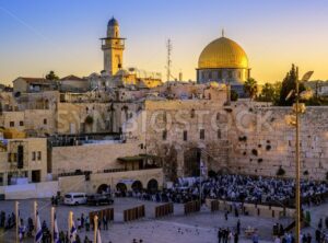 The Western Wall and Golden Dome mosque, Jerusalem, Israel - GlobePhotos - royalty free stock images