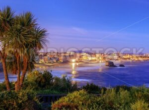 Biarritz city and Bay of Biscay on late evening, France - GlobePhotos - royalty free stock images