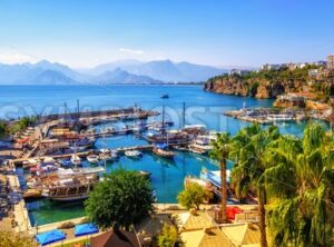 Panorama of the Antalya Old Town port, Turkey - GlobePhotos - royalty free stock images