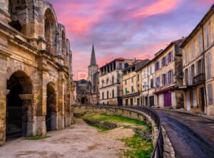 Arles Old Town and roman amphitheatre, Provence, France - GlobePhotos - royalty free stock images