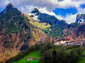 Gruyeres town in the Swiss Alps, Switzerland - GlobePhotos - royalty free stock images