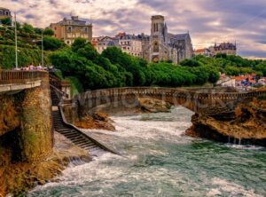 Biarritz town on sunset, France - GlobePhotos - royalty free stock images