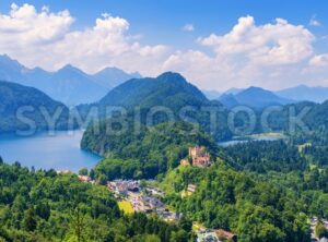 Hohenschwangau castle in the Alps mountains, Bavaria, Germany - GlobePhotos - royalty free stock images