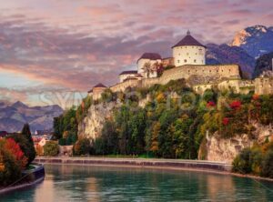 Kufstein Old Town on Inn river, Alps mountains, Austria - GlobePhotos - royalty free stock images