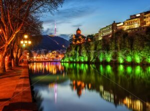 Metekhi Church and Old Town, Tbilisi city, Georgia - GlobePhotos - royalty free stock images