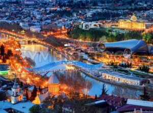 Tbilisi city, Georgia, at night - GlobePhotos - royalty free stock images