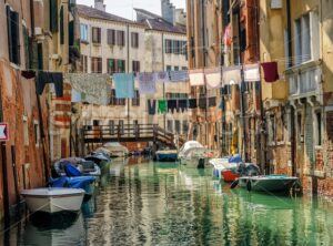 Venice, Italy, washes hanging over canal - GlobePhotos - royalty free stock images