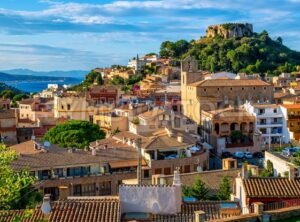 Begur Old Town and Castle, Costa Brava, Catalonia, Spain - GlobePhotos - royalty free stock images