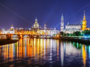Dresden Old Town at night, Germany - GlobePhotos - royalty free stock images