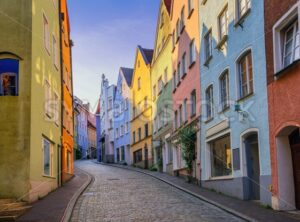Gothic houses in the Old Town of Landsberg am Lech, Germany - GlobePhotos - royalty free stock images
