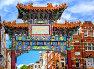 London China Town entrance gate, England - GlobePhotos - royalty free stock images