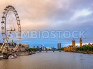 Panoramic view of London city, England, United Kingdom, on sunrise - GlobePhotos - royalty free stock images