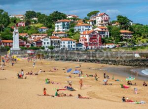 Sand beach in the basque town Saint-Jean-de-Luz, France - GlobePhotos - royalty free stock images