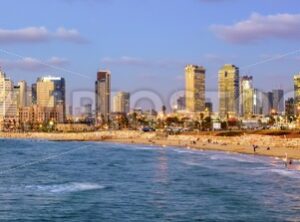 Modern skyline of Tel Aviv city at evening, Israel - GlobePhotos - royalty free stock images